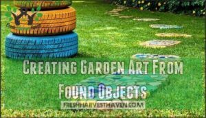 creating garden art from found objects