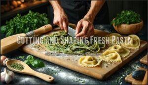 cutting and shaping fresh pasta