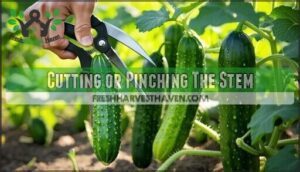 cutting or pinching the stem