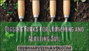 digging forks for loosening and aerating soil