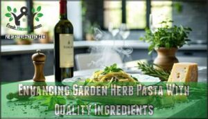 enhancing garden herb pasta with quality ingredients