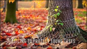 failing to protect young trees