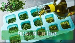 filling ice cube trays