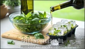 freezing herbs in oil