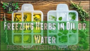 freezing herbs in oil or water