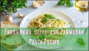 fresh herb, olive, and parmesan pasta recipe