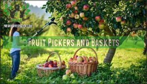 fruit pickers and baskets