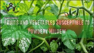 fruits and vegetables susceptible to powdery mildew