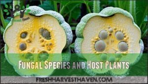 fungal species and host plants