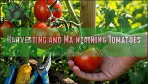 harvesting and maintaining tomatoes