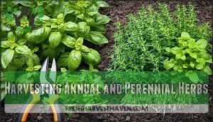 harvesting annual and perennial herbs