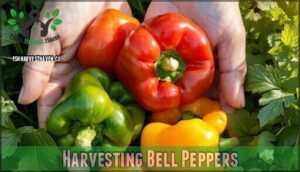 harvesting bell peppers