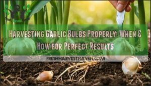 harvesting garlic bulbs properly