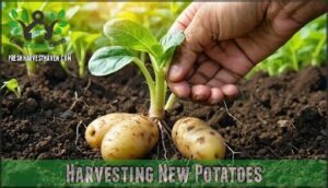 harvesting new potatoes
