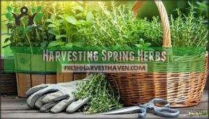 harvesting spring herbs