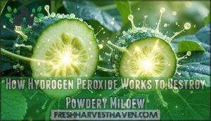 how hydrogen peroxide works to destroy powdery mildew