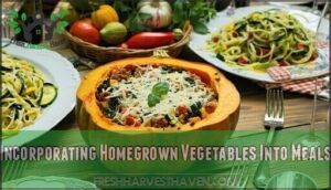 incorporating homegrown vegetables into meals