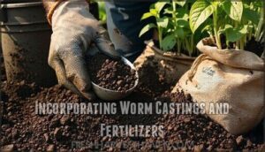 incorporating worm castings and fertilizers