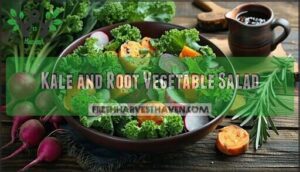 kale and root vegetable salad