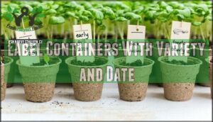 label containers with variety and date