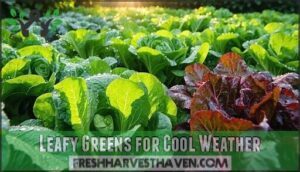 leafy greens for cool weather