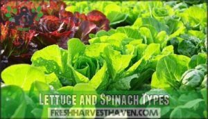 lettuce and spinach types
