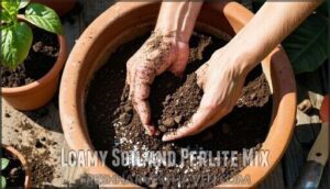 loamy soil and perlite mix