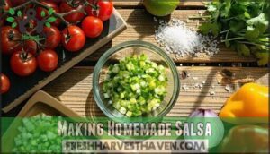 making homemade salsa