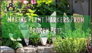 making plant markers from broken pots