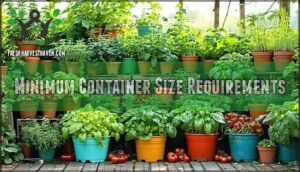 minimum container size requirements