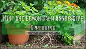 mint and lemon balm aggressive spreading