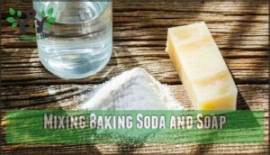 mixing baking soda and soap