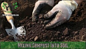 mixing compost into soil