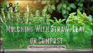 mulching with straw, leaf, or compost