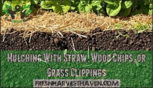 mulching with straw, wood chips, or grass clippings