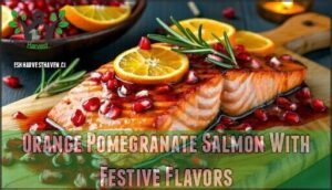 orange pomegranate salmon with festive flavors