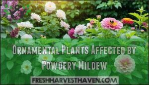 ornamental plants affected by powdery mildew