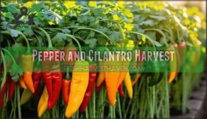 pepper and cilantro harvest