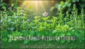 planting aphid-repellent herbs