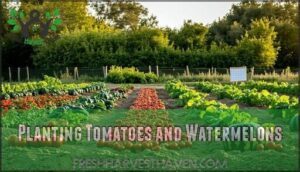 planting tomatoes and watermelons