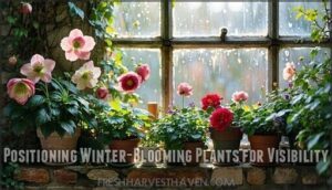 positioning winter-blooming plants for visibility