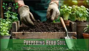 preparing herb soil