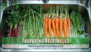 preparing vegetables