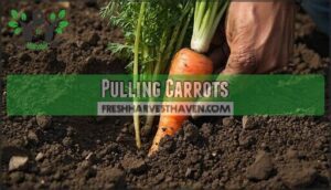 pulling carrots
