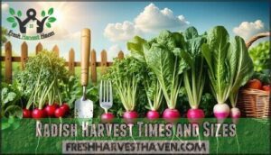 radish harvest times and sizes