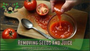 removing seeds and juice