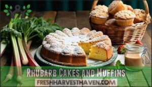rhubarb cakes and muffins