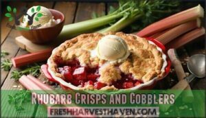 rhubarb crisps and cobblers