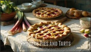 rhubarb pies and tarts