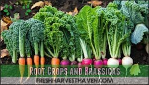 root crops and brassicas